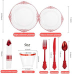 Hioasis 350 Pcs Clear Red Plates for Party - Image 5