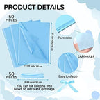 PerKoop 50 Pack Baby Shower Bags with Handle, Tissue Paper, Blue - Image 3