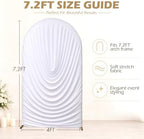 7.2FT White Arch Cover - Stretchy Fitted Arch Backdrop Cover for Round Top Chiara Backdrop Stand for Wedding Baby Shower Birthday Party Bridal Shower Decorations - Image 5