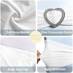 White Chair Sashes 60 Pack Spandex Sashes for Chairs Universal Chair Sashes Bands with Heart Buckle Slider for Wedding Banquet Party Decorations - Image 3