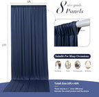 40 ft x 10 ft Wrinkle Free Navy Blue Backdrop Curtain for Parties,Polyester Photo Backdrop Drapes, Thick Background 8 Panels 5ft x 10ft for Baby Shower Wedding Birthday Party Backdrop Stand - Image 5