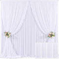 4 Panels White Backdrop Curtain for Parties Wedding Wrinkle Free White Photo Curtains Backdrop Drapes Fabric Decoration for Baby Shower 20ft(W) x 10ft(H) by Tao-GePartyDecorations