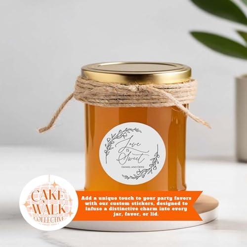Set of 24 Honey Jar Favor Stickers | Party Favor Labels| Bridal Shower Favor Stickers | Personalized Wedding Favor Labels | Mini Honey Jar Favor Stickers - Image 4