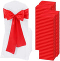 120 PCS Red Satin Chair Sashes, 7 x 108 Inch by REWOMC
