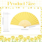 50 Pcs Wedding Folding Paper Fans for Guests Bamboo Folded Hand Fan with Gift Bags Vintage Paper Handheld Fans for Church Wedding Gift Bridal Shower Decorations (Amalfi Coast) - Image 2