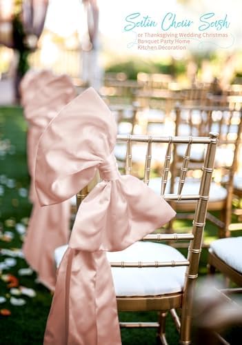 60 PCS Rose Gold Satin Chair Sashes, 7 x 108 Inch - Image 7