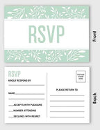 50 Blank RSVP Postcards Leaves Print 4"X6" Response Cards,RSVP Reply Card for Wedding,Bridal Shower,Baby Shower - Image 3