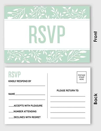 50 Blank RSVP Postcards Leaves Print 4"X6" Response Cards,RSVP Reply Card for Wedding,Bridal Shower,Baby Shower - Image 3
