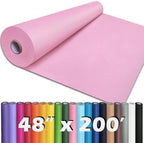 PerkHomy 48" x 2,400" (200') Light Pink Kraft Paper Roll for Craft Bulletin Board Paper Art Table Covering Crafting Gift Wrapping Bouquet Packing Parcel 80GSM 55LB (Light Pink, 48" x 200') by PerkHomy