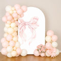 Pink Floral Arch Backdrop Cover Toile Bride to Be Baby Shower Girl Party Chiara Arched Frame Bow Flowers 1st Wedding Birthday Parties Decorations (5FT,4385) by afoloa