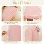 Dusty Rose Arch Cover 2 Set-7.2 and 6ft Dusty Pink Arch Backdrop Cover Spandex Wedding Arch Stand Covers for Baby Shower Girls Birthday Party Bridal Shower Wedding Photo Balloon Arches Background - Image 6