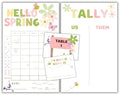 Spring Bunco Scorecard Set - Name Tags And Bunco Party Accessories by Handmade