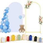 FOTSHARER 7.2FT Wedding Arch Backdrop Stand with White Arch Cover Set Balloon Arch Stand and Spandex Arches Backdrop Stands Cover Metal Back Drop Arches for Birthday Party Ceremony Banquet Decor by FOTSHARER