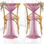 MDS Pack of 125 Chiffon Chair Sashes for Wedding & Event Décor - Mauva - Image 6