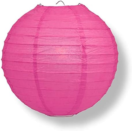 PaperLanternStore.com 12" Hot Pink Paper Lantern Party Pack with Remote Controlled LED Lights (10-Pack Combo Kit) - Image 3
