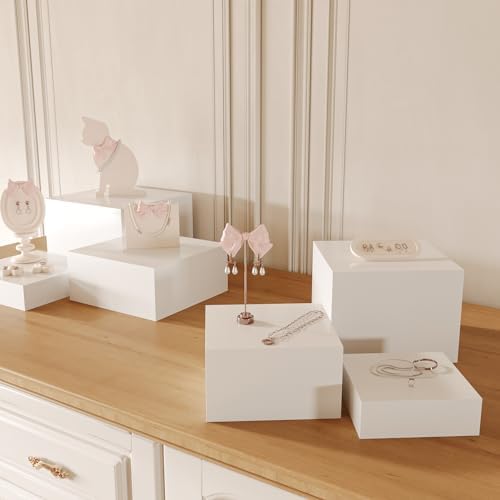 PecMuikee Buffet Risers, Food Risers for Buffet Table, Display Stand Shelf for Catering Dessert Collectibles Jewelry Figures Show, Acrylic Cube Display Nesting Risers with Hollow Bottoms 3PCS - Image 6