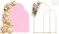 6,7.2FT Arch Backdrop Stand and Cover Set (Pink) by Paxdeje