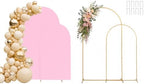 6,7.2FT Arch Backdrop Stand and Cover Set (Pink) by Paxdeje