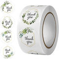 GLADFRESIT Thank You Stickers Roll, 500 Pcs Self-Adhesive Floral Cute Closure Stickers Wedding Decoration Labels for Gift Wrap Bag Packaging (White) by GLADFRESIT
