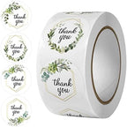 GLADFRESIT Thank You Stickers Roll, 500 Pcs Self-Adhesive Floral Cute Closure Stickers Wedding Decoration Labels for Gift Wrap Bag Packaging (White) by GLADFRESIT