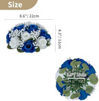 NUPTIO Flower Balls for Table Centerpieces: Royal Blue & White Fake Rose - Image 4