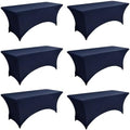 6-Pack 6ft Spandex Table Covers for Rectangle Standard Folding Tables - Wrinkle Resistant Stretch Tablecloths - Ultimate Fitted Table Protector for Parties, Trade Shows, Wedding by Unknown