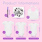 Bibs Bodysuits Baby Shower Game Sign Set Newborn Onesies Feeder Gift Fabric Marker Stencils Kit - Image 4