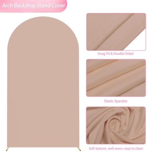Wokceer 7.2FT Arch Backdrop Stand and Cover Set,Arch Stand with Nude Cover - Image 4
