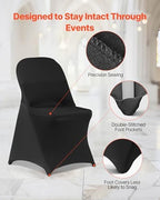 VEVOR Chair Covers, Polyester Spandex Chair Cover, Stretch Slipcovers for Wedding Party Dining Banquet Flat-Front Chair Covers (Black-c, 150PCS) - Image 6