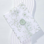 UNIQOOO 50 Pack Pre-Folded Graceful Green Bloom Vellum Jackets&UNIQOOO Wax Seal Stickers - Baby‘s Breath by UNIQOOO