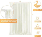 10ft x 7ft Ivory Backdrop Curtain for Wedding Ivory Wrinkle Free Backdrop Drapes Panels for Parties Baby Shower Bridal Shower Birthday Photo Photography Polyester Fabric Background Decoration - Image 5