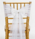 Pack of 50 Organza White Chair Sashes for Wedding - Sheer Chair Sash Bows for Party Banquet Hotel Restaurant Birthday Engagement Christmas Events Decorations by WENSINL