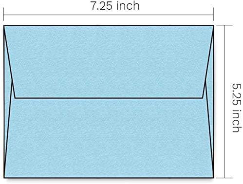 110 5x7 Light Blue Invitation Envelopes - for 5x7 Cards - A7 - (5 ¼ x 7 ¼ inches) - Perfect for Weddings, Graduation, Baby Shower - 120 GSM - Peel, Press & Self Seal - Square Flap (Pack of 2) - Image 6