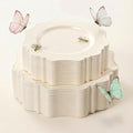 COLOSUS 60PCS Ivory Plastic Plates, Beaded Plates for Wedding Reception. by COLOSUS