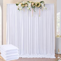 20ft x 8ft Wrinkle Free White Backdrop Curtain for Weddings Parties, 4 Panels 5x10ft Soft Silky Polyester White Photo Backdrop Drapes Back Drop Cloth for Birthday Christmas Photography Background by ENJOYYOURPARTY