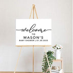 Andaz Press Personalized Large Canvas Baby Shower Welcome Sign, 16 x 20 Inches, Minimal Black and White, Guestbook Alternative, Custom Baby Shower Sign, for Baby Shower, Baby Sprinkle - Image 2