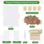 Wedding Invitation Wrap Kit, Pre-Folded Vellum Jackets for 5x7 Invitations with Wax Seal Stickers, Chiffon Ribbon, Dried Flowers & Pearl Stickers, DIY Invitation Accessories (Set of 100) - Image 3