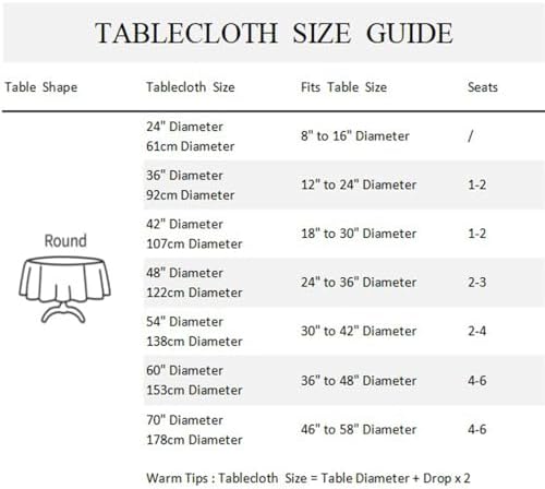 Light Blue Round Tablecloth 70 Inch Gradient Dusty Blue Circular Table Cover Waterproof and Spill Proof Fabric Table Cloth for Kitchen Dining Room Outdoor Birthday Wedding Themed Party Decor - Image 7