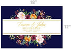 Andaz Press Custom Personalized Disposable Paper Placemats, 12 x 18 Inch, Set of 25, Navy Floral Soulmates Together in Love, Tableware, Dining, Tabletop, Table Setting for Wedding, Bridal Shower - Image 3