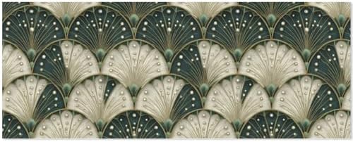 pnyoin Merry Christmas Wrapping Paper Roll,Art Deco Fan Green Gift Wrap Perfect for Xmas,Birthday,Weddings, Brides, Holidays, Baby Showers，58 x 23 inches,3 Roll by PNYOIN