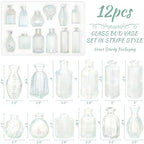 Bud Vases Set of 12, Iridescent Glass Vase for Decor Centerpieces - Image 2