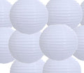 Set of 10 White Paper Party Lanterns 14" by Unknown