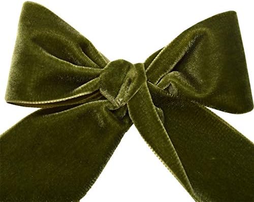 Morex Ribbon 012 Nylvalour Swiss Velvet Ribbon, Deep Sage - Image 3