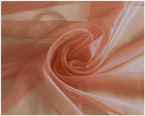 35 Yard Organza Fabric 44" Wide for Wedding Event Décor - Coral Peach - Image 3