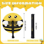 Taiyin 24 Pcs Bee Paper Fans Party Supplies Decorative Handheld Party Favor - Image 2