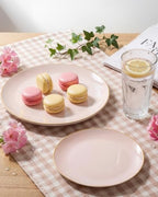 bUCLA 100PCS Pink Plastic Plates - Pink Disposable with Gold Rim - Include 50 Each (10 inch Dinner & 7 inch Dessert) Plates, Ideal for Party, Wedding & Birthday - Image 6