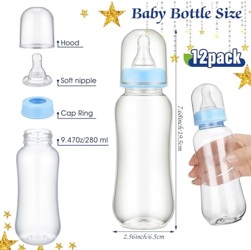 Trelaco 12 Pcs Star Cool Baby Shower Games Bottle Chug Wooden Sign Set - Image 3