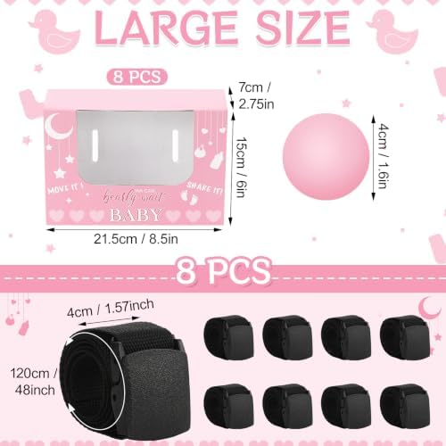 8 Sets Pink Heart Baby Shower Swing Shaking Balls Activity Set for Adults - Image 2