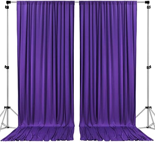 AK TRADING CO. 10 feet x 8 feet IFR Polyester Backdrop Drapes Curtains Panels with Rod Pockets - Wedding Ceremony Party Home Window Decorations - Purple by Fabrics%7CEventDecor%7CCrafts%7CUpholsteryFoam