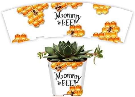 PRODUCT80 Succulent Wraps Baby Shower Favors for 2" Pots | Peel and Stick Stickers | Does NOT Include Succulents or Pots (100 Wraps, Mommy to Bee!) by PRODUCT80